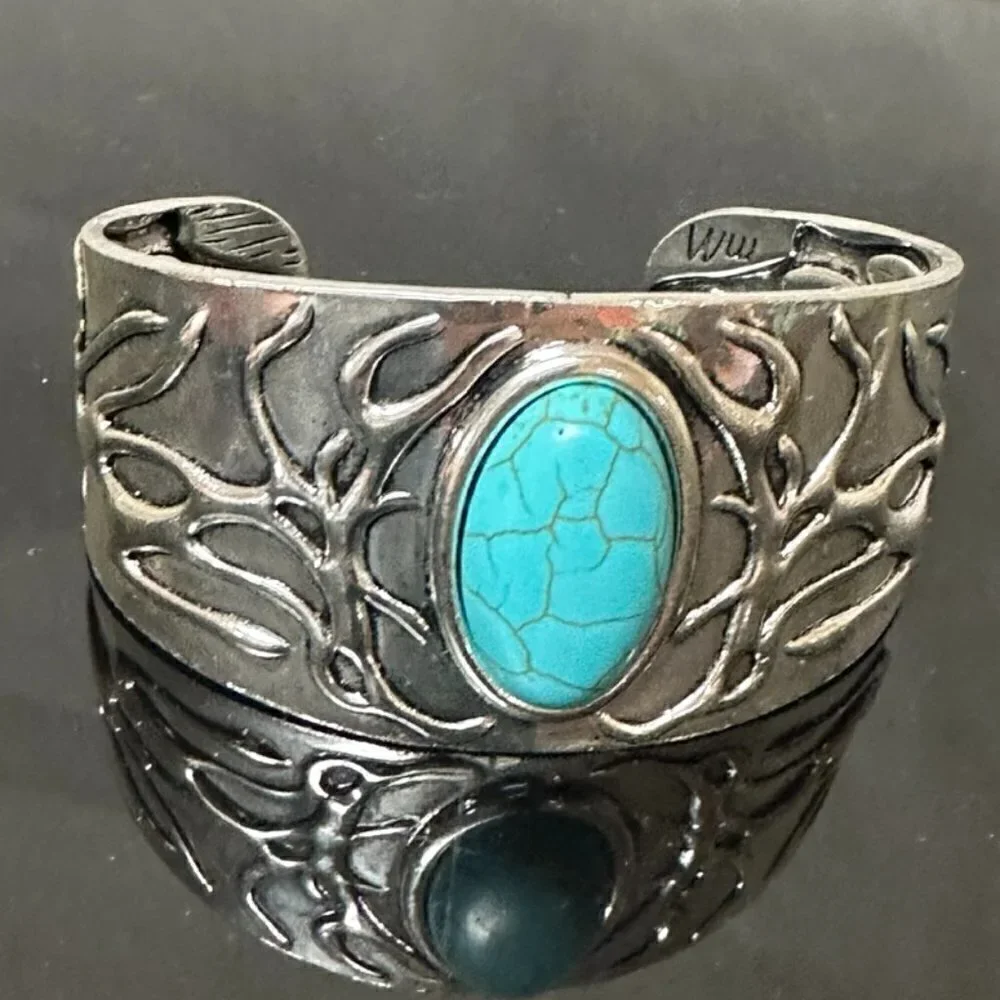 Western Turquoise Cuff Bracelet Large XL 7